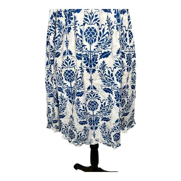 Cupshe Blue & White Damask Mini Tube Dress Size Large - Picture 3 of 7